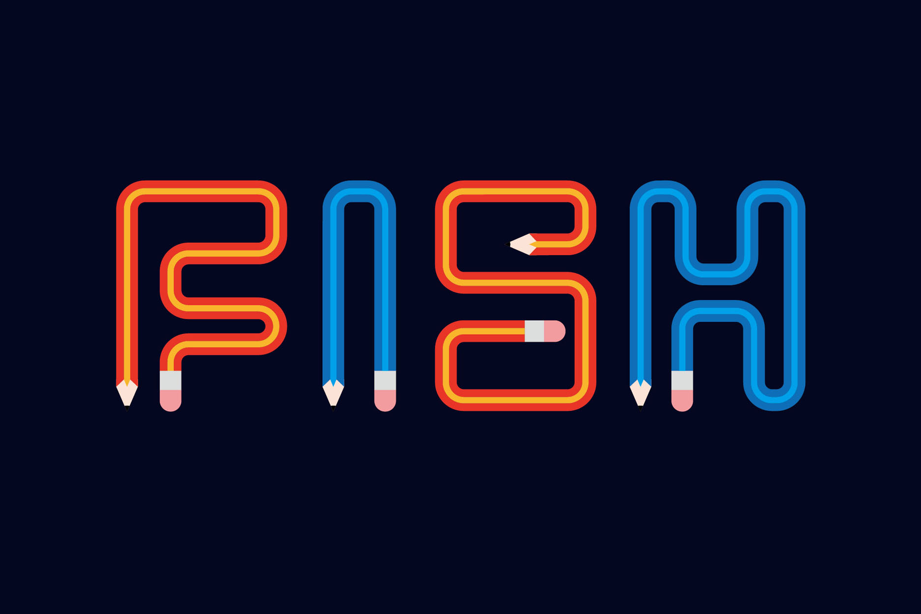 20 AI-有趣的艺术铅笔字体制作-鱼先生设计课堂